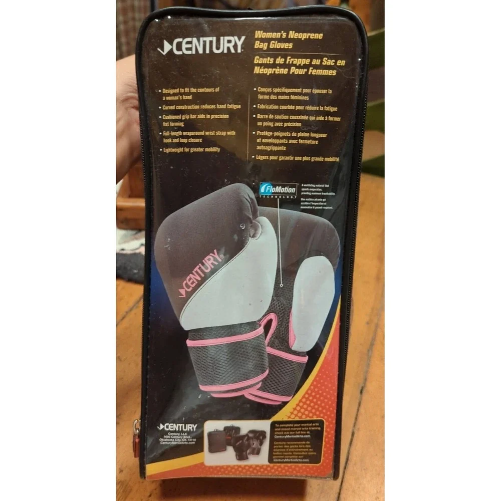 New Century Women's Gray White Pink Neoprene Bag Gloves one size fits most